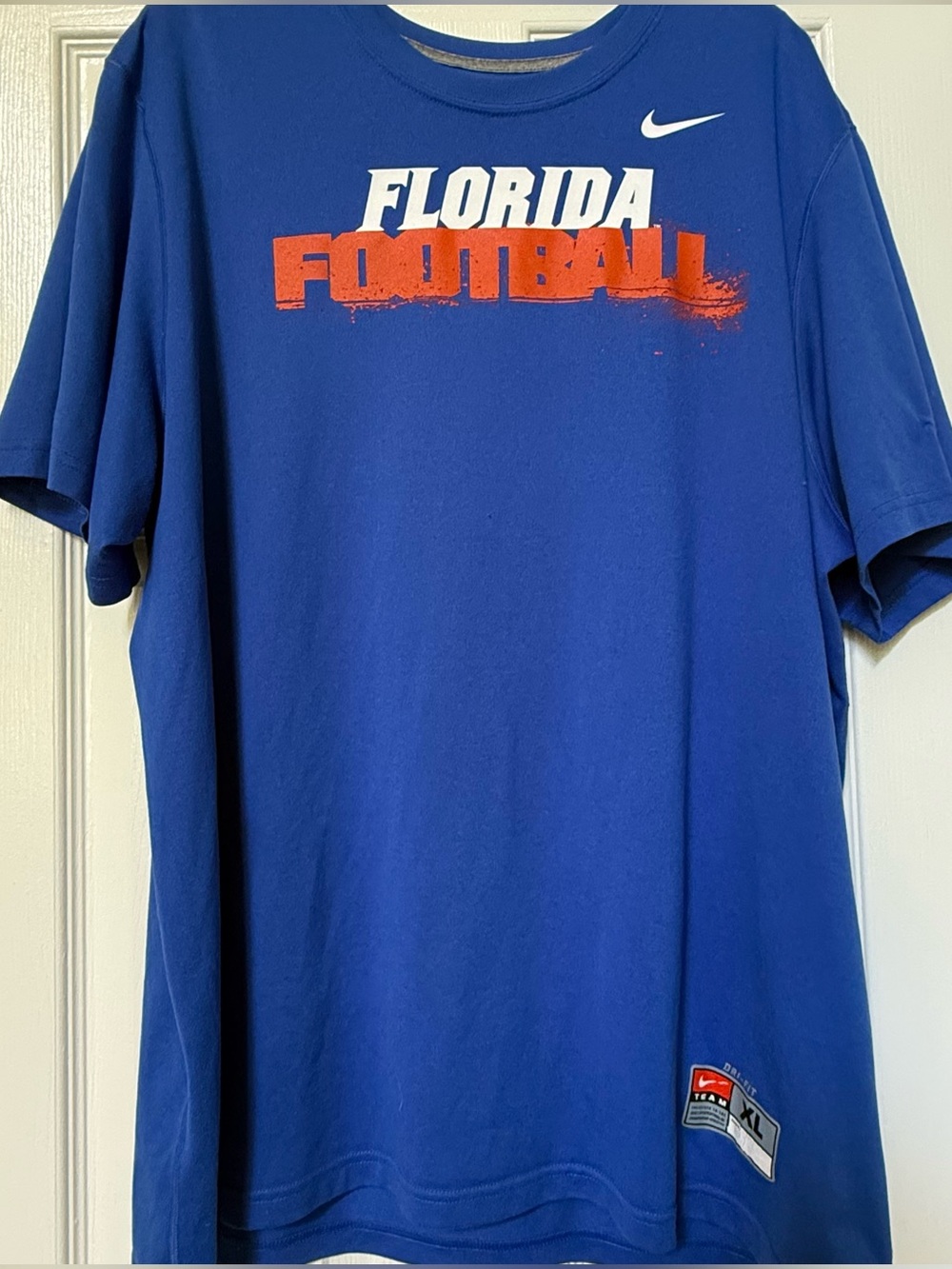 Nike Florida Gators Dri-Fit Team Football Blue Crew Neck Tee Shirt Top UF U56